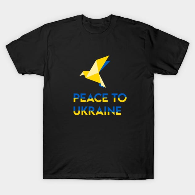 Ukraine support promote peace blue and yellow bird T-Shirt by Vity